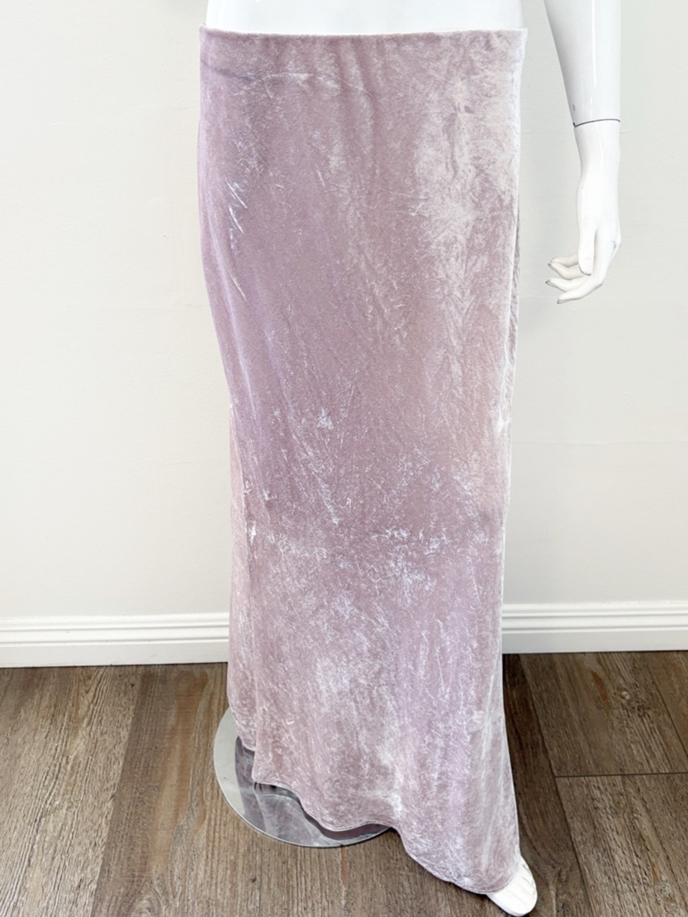 Anthropologie Blush Velvet Maxi Skirt
